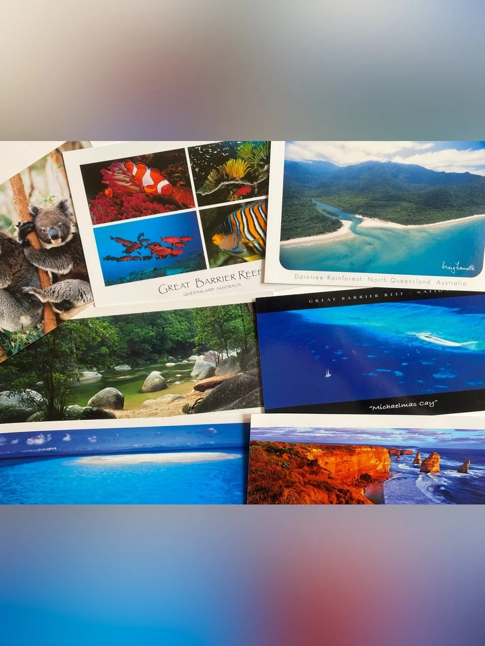 Assorted Australian Travel Postcards - 7 Australia Nature Scenery Cards New